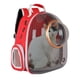 thumbnail image 4 of Mochila transparente con cápsula para mascotas, gatos, perros y cachorros, con ventilación para senderismo rojo, 4 of 8