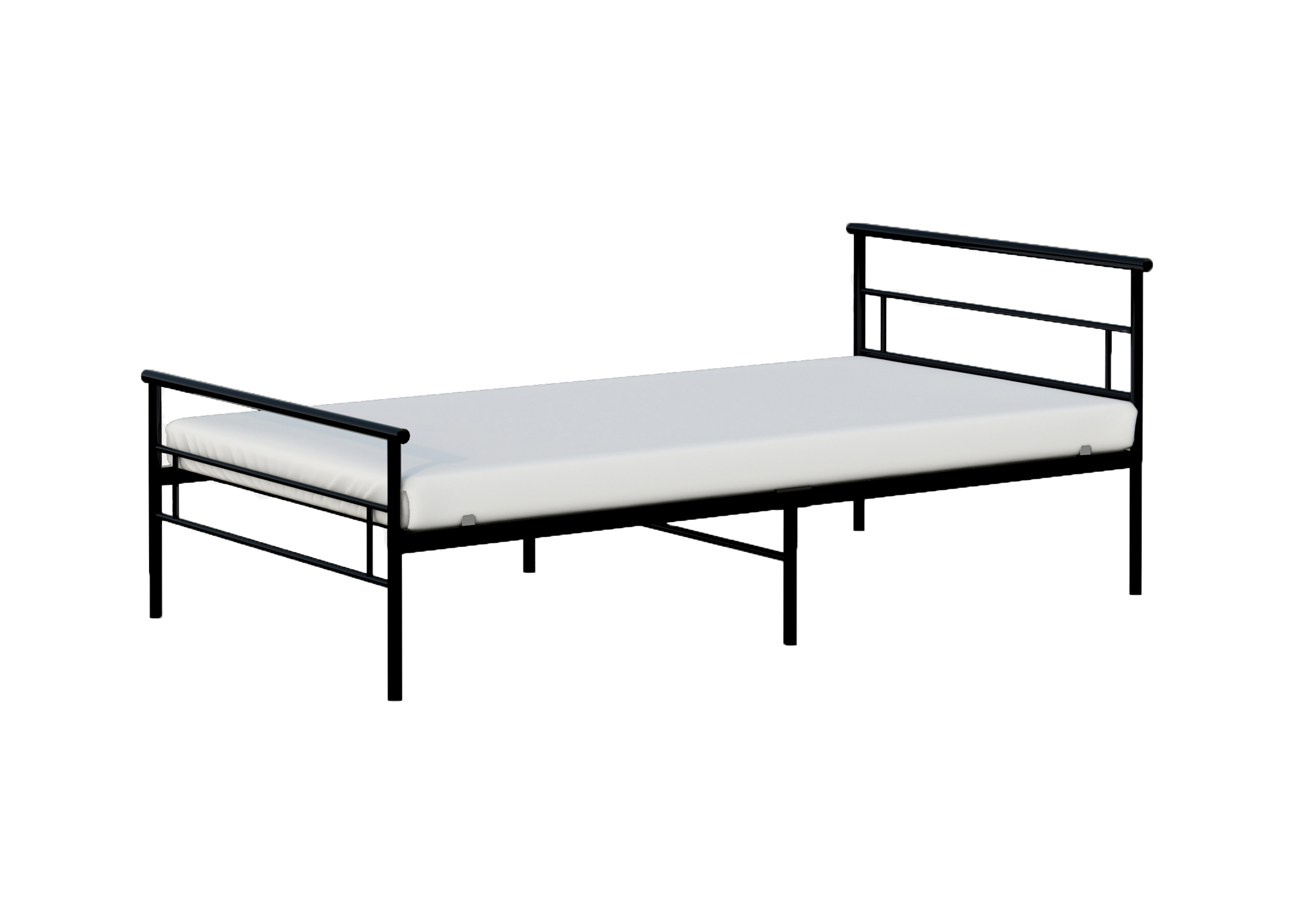BK Furniture Seattle Classic Metal Bed, Twin, Black