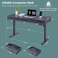 thumbnail image 3 of Aitjunz 55.1" Electric Standing Desk with 3 Drawers, Height-Adjustable Gaming Computer Desk with Memory Preset for Home Office, Black, 3 of 8