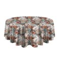 thumbnail image 5 of Lightgray Highland Cow Flower Pattern Round Tablecloth 60"x60",Wrinkle Wipeable Table Cloth for Kitchen Dining Room Picnic Patio Party, 5 of 6