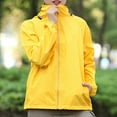 thumbnail image 2 of YDDIAN Raincoats for Women with Hood Plus Size Long Sleeve Lightweight Packable Jackets Zipper Summer Y2k Dressy Waterproof Raincaots with Pockets Yellow XL, 2 of 4