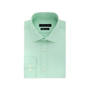 TOMMY HILFIGER Mens Green Easy Care, Heather Collared Classic Fit Dress Shirt M 15- 32/33