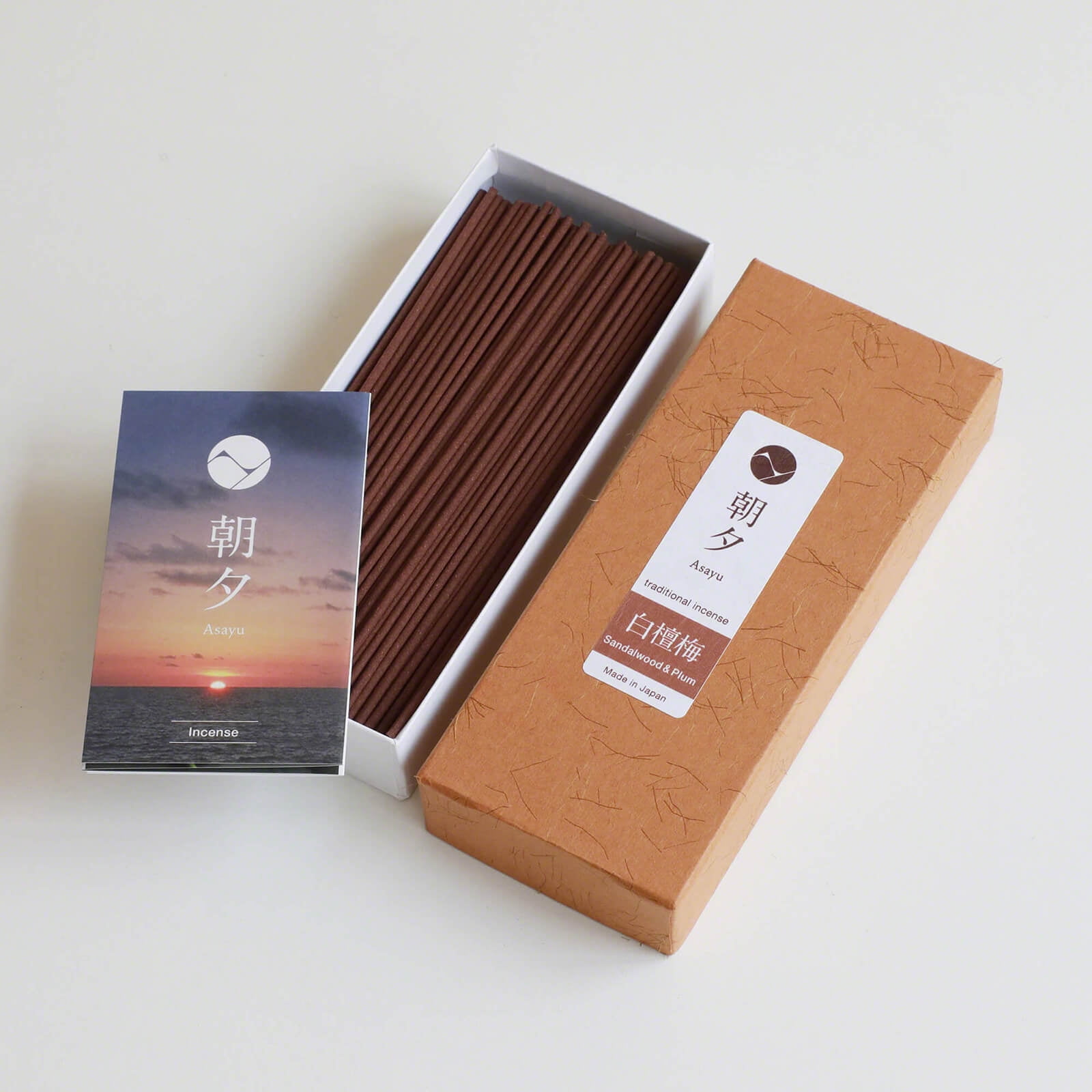 Asayu Japan Traditional Incense Sticks Sandalwood and Plum Blossom Blend 1.41oz