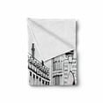 thumbnail image 2 of City Soft Flannel Fleece Throw Blanket, Sketch of Urban View from London Piccadilly with People Famous Bus and Buildings, Cozy Plush for Indoor and Outdoor Use, 50" x 60", Multicolor, by Ambesonne, 2 of 6