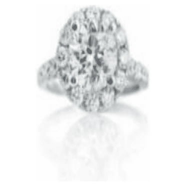 2CT Natural Round Diamond (I-J,SI1) Cluster Halo Ring 14K White Gold Fine Jewelry for Women Gifts