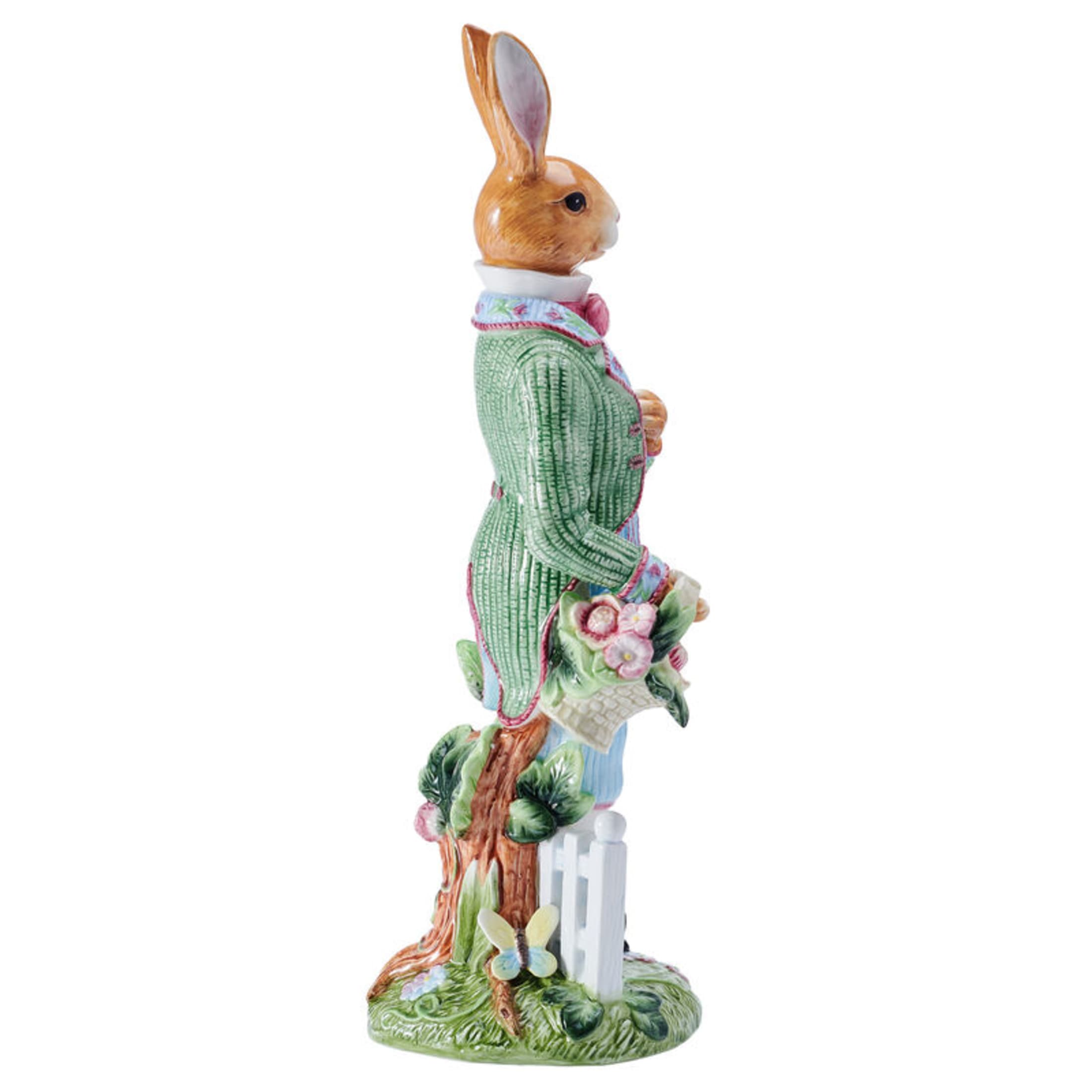 Fitz and Floyd Jardin Rabbit Male Earthenware Decorative Figurine
