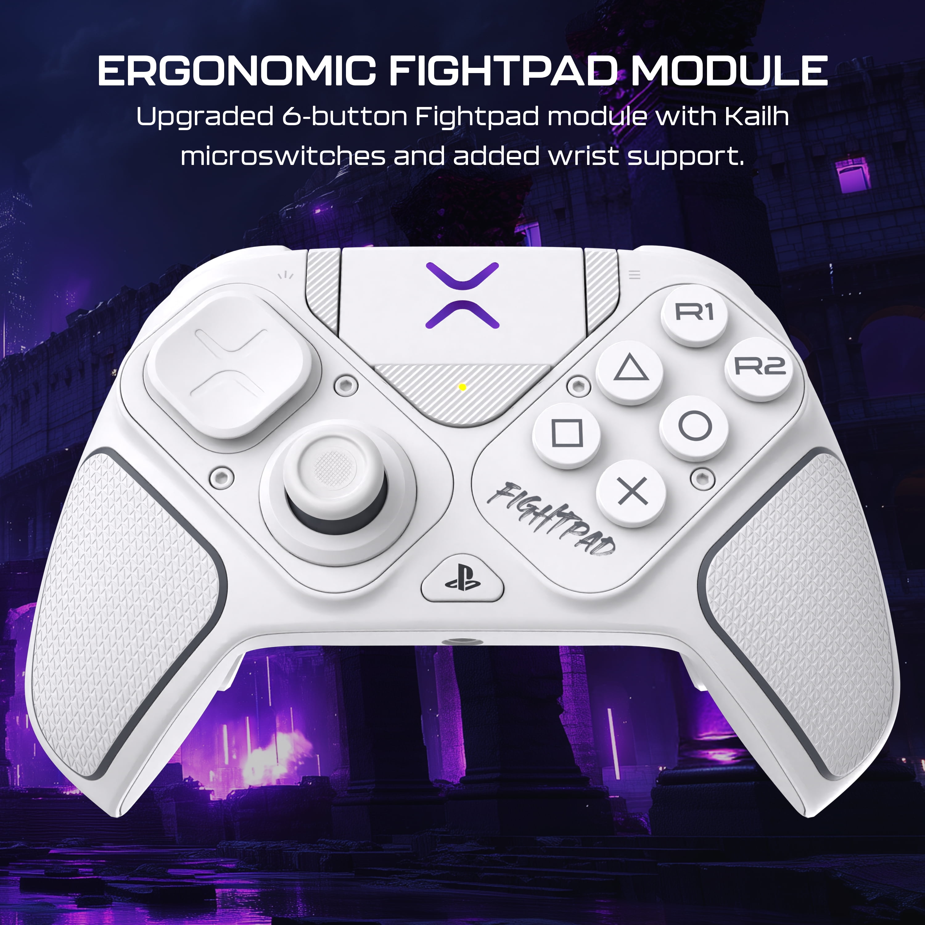 Turtle Beach Victrix Pro BFG Reloaded Wireless Modular Gaming Controller for PlayStation 5, PlayStation 4, PC; Fightpad Module, Hall-Effect Thumbsticks/Triggers, Remappable Buttons - White