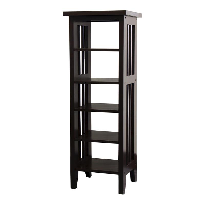 5Shelf Media Storage Tower, Multiple Finishes