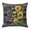 Black Yellow, variant on Throw Pillow Covers, Sunflower Retro 24x24 Pillow Covers for Couch/Sofa/Bed, Farmhouse Flowers Botanical Black Wood Decorative Square Linen Cushion Pillowcase for Home Decor