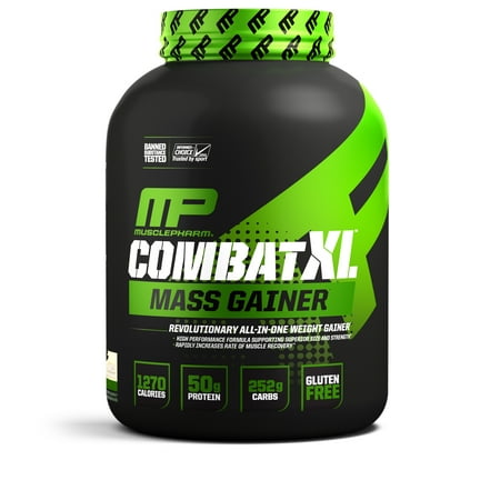 MusclePharm Combat XL Mass Gainer Protein Powder, Vanilla, 50g Protein, 6 (Best Weight Gainer For Men)