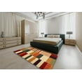 thumbnail image 4 of Ahgly Company Indoor Square Contemporary Red Abstract Area Rugs, 5' Square, 4 of 6