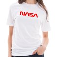 thumbnail image 3 of Plus Size Original NASA Word Logo Designed Unisex Short Sleeve Cotton Jersey T-Shirt - White 3XL, 3 of 4