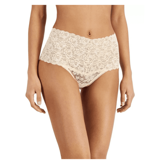 I.N.C International Concepts Women’s High Waist Lace Thong, Almond Latte, Small