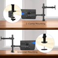 thumbnail image 3 of Monitor and Laptop Mount Holds Computer Screen Adjustable Monitor Arm Stand with Laptop Tray for Hold lbs with Clamp and Grommet Mounting Base, 3 of 8