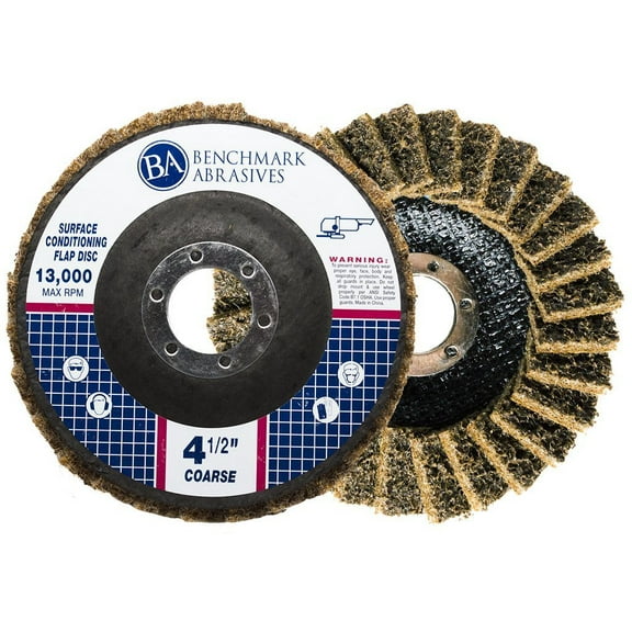 4-½” x ⅞” Benchmark Abrasives Surface Conditioning, Polishing Flap Discs T27 Coarse- 5 Pack