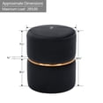 thumbnail image 3 of Duhome Round Ottoman Footstools Velvet Vanity Stool Furry Makeup Stool for Bedroom Living Room Decorative Padded Small Bench, Black and Gold, 3 of 7