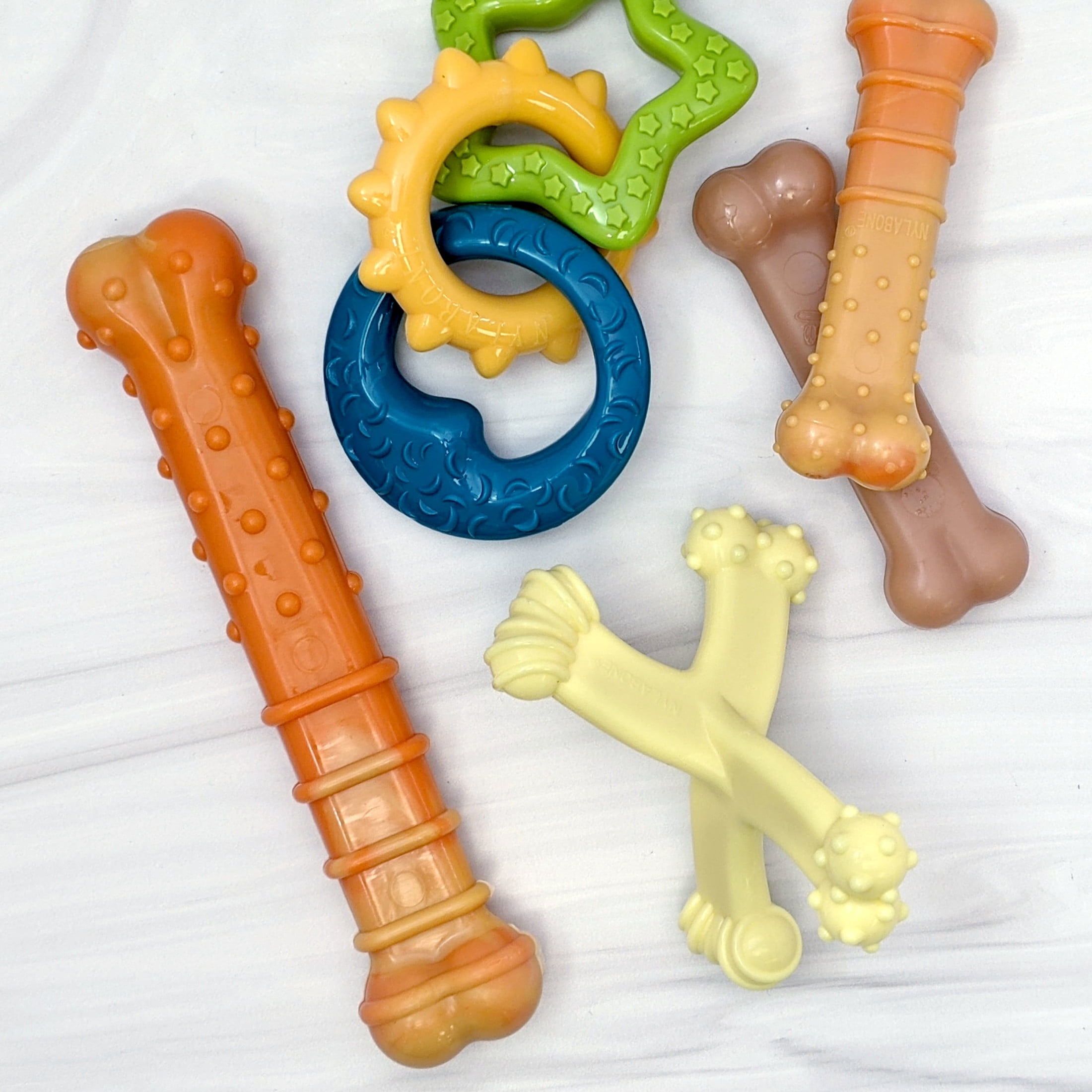 Nylabone Puppy Power Chew Axis Bone Nylon Chew Toy Vanilla Small (1 Count)