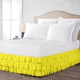 thumbnail image 2 of CCNY 10" Inch Drop Multi Ruffled Bed Skirt California King Size 100% Microfiber Made Yellow Color, 2 of 6