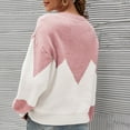 thumbnail image 4 of IROINNID Reduced Womens Sweater Jumper Round Neckline Pullover Sweater Color Block Loose Short Length Long Sleeve Knit Sweater, 4 of 6