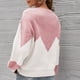 thumbnail image 4 of Pntutb Suéter de punto suelto con bloqueo de color para mujer Suéter de cuello redondo Pntutb Pntutb-1587, 4 of 6