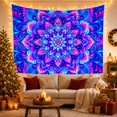 thumbnail image 3 of Intricate Mandala in Interlocking Indigo Petals, Dreamy Psychedelic for Art Lovers, Geometric Wall Art, Housewarming Gift, Tapestry Wall Hanging for Bedroom and Studio, 3 of 7