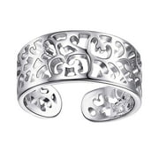 Onaparter 1Pc Creative Toe Ring Female Male Finger Ring Adjustable Ring Gift (Silver) Silver