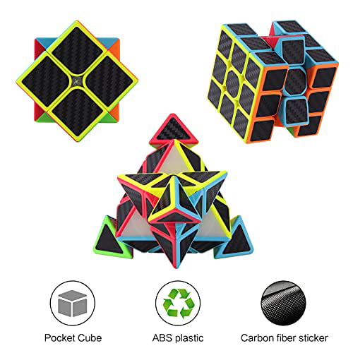 3x3x3/2x2x2/Pyramid Speed Cube Carbon Fiber Sticker for Smooth Magic Cube Puzzle 
