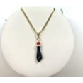 thumbnail image 2 of 14K Yellow Gold Filled Azabache Necklace For Protection 16" 18" 20" Inches / Azabache Hand Pendant with Mariner Link Chain / Cadena y Dize de Azabache Para la Proteccion, 2 of 4
