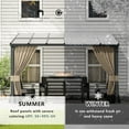 thumbnail image 7 of ASJMR 10x24FT Wall Mounted Gazebo with Polycarbonate Roof,Metal Frame Lean to Gazebo With Double Curtains for Garden Lawn Backyard Deck,Sand, 7 of 7