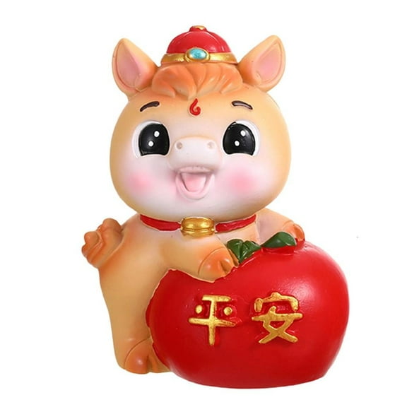 Artistic Resins Horse Miniature Statue Traditional Zodiacs Design Desktop Decoration Chinese New Year Holiday Gift