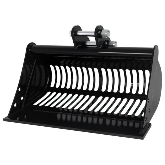 Mini Excavator Screening Bucket, Excavator Attachments Soil Sieving Buckets for Small Digger, Black Filter Frame, 23.6 Inch Sieve Bucket, Durable Excavator Accessory, for Construction