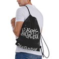 thumbnail image 3 of Drawstring Backpack, Halloween Happy Spider Light Waterproof Sports Gym Bag Draw String Back Bag for Men Women, Sackpack Cinch Workout Bag for Sports, Travel, Swimming, Beach, 3 of 8