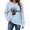 Light Blue, variant on Women's Hoodless Sweatshirt for Casual Wear with Halloween Pumpkin Cozy Crewneck Fall Top for Seasonal Style and Comfort Red M