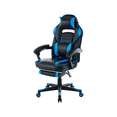 thumbnail image 1 of Silla gaming ergonómica con diseño amplio, respaldo alto tapizado en cuero PU, cojín lumbar con función de masaje y reposapiés extensible, ideal para oficina y juegos, color rosa y blanco, 1 of 7