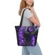 thumbnail image 2 of Balery Purple Plant White Tiger Bolsa de Hombro con Diseño, Bolsa Grande y Duradera, Bolsa Versátil para Compras, 2 of 6