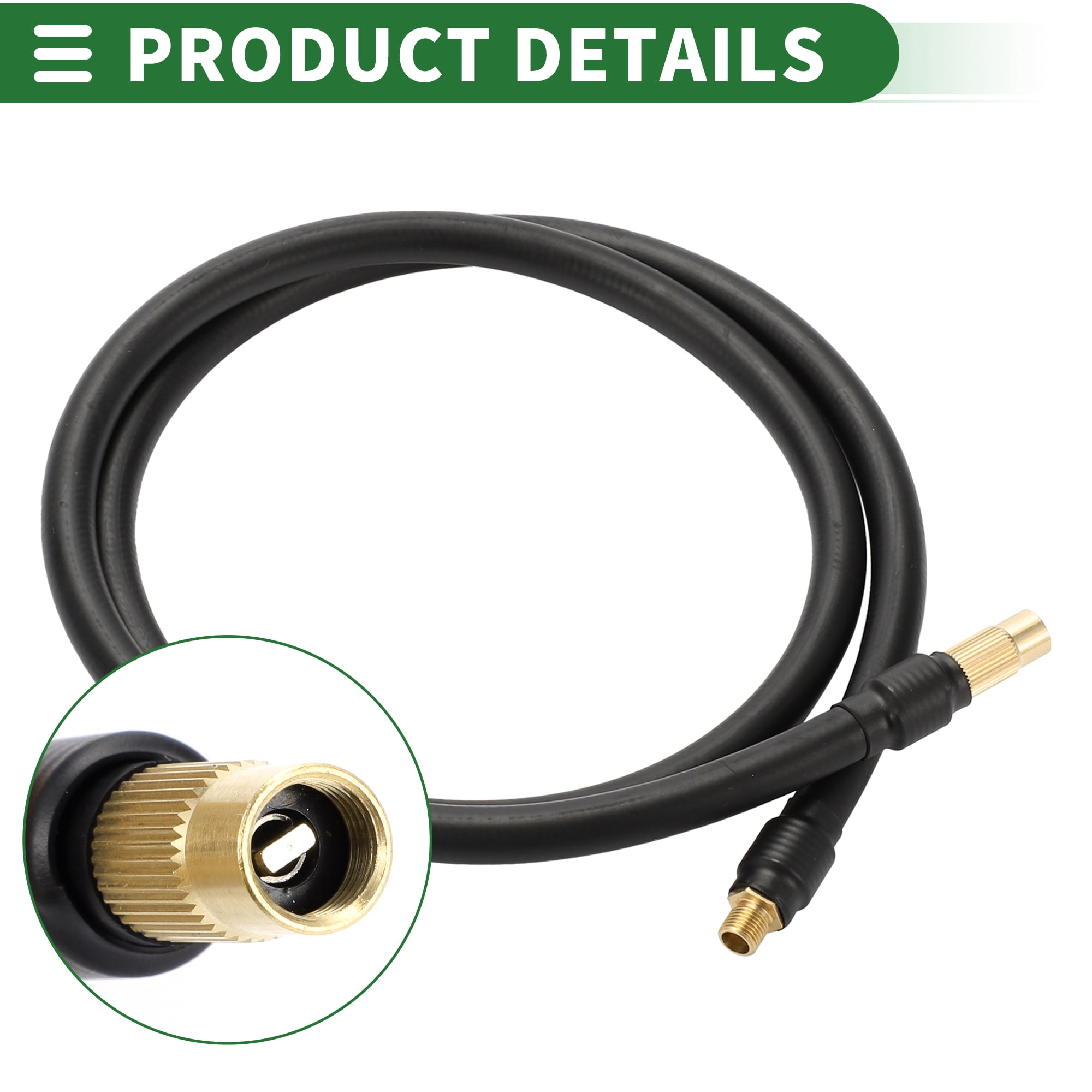 Unique Bargains Tire Inflator Extension Tube Air Pump Hose Adapter 39.37inch Rubber