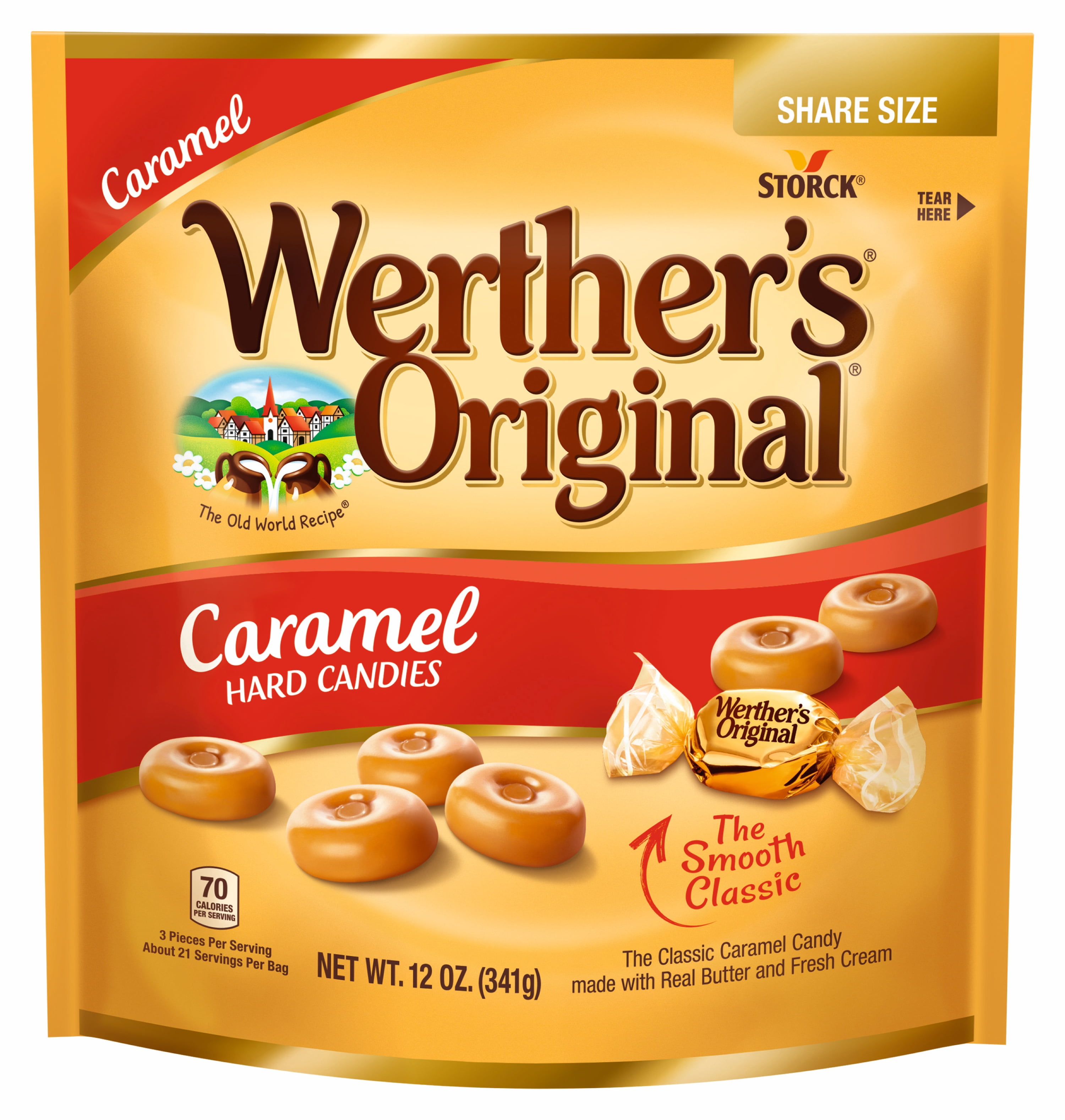 ORIGINAL CHOCOLATE COVERED CARAMELS, 2.22 0Z (pack of 2) WERTHER'S