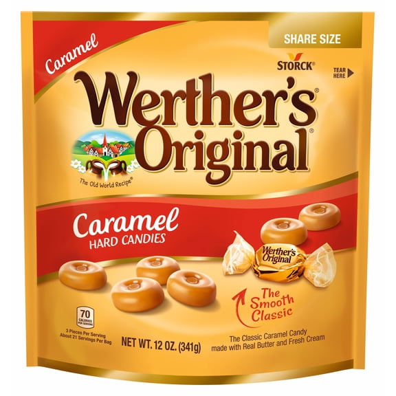 Werther's Original Individually Wrapped Caramel Hard Candy, 12 oz Share Bag
