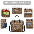 thumbnail image 2 of Black and Orange Leopard Print Insulated Leakproof Lunch Box for Women, Large Lunch Bag for Tween Teen Adult, Loncheras Para Mujer for Work Beach Travel Picnic Camping, 2 of 6