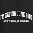 thumbnail image 6 of Wild Bobby Vintage Movie Quote Eating Junk Food And Watching Rubbish Women Racerback Tank Top, Black, Small, 6 of 6