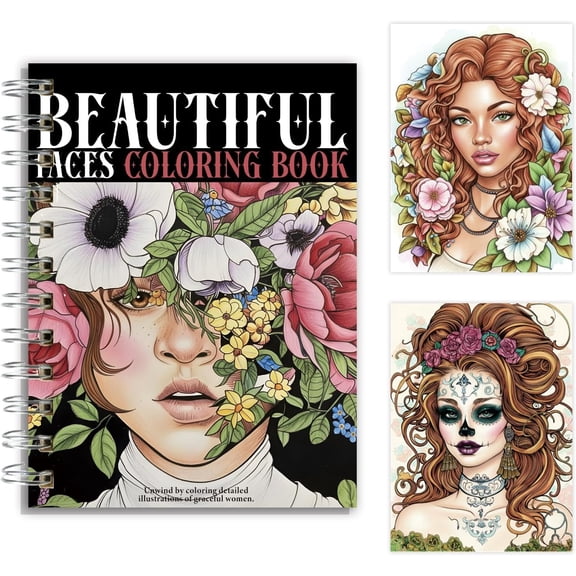 Coloring Book for Adults with Detailed Portraits and Fashion Illustrations, 30 Pages of People and Character Designs for Artistic Relaxation, 6.7x6.7 Inch for