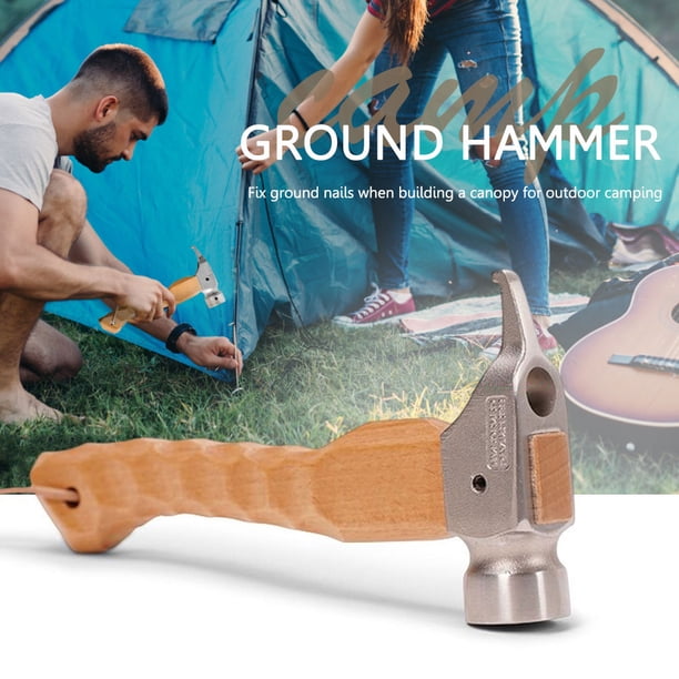 Ground Nails Hammer herramienta multifuncional portátil para senderismo al aire libre mochilero
