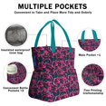 thumbnail image 3 of Pioneer Flower Floral Print Pattern Drawstring Lunch Bag Women - Drawstring Lunch Bag Insulated for Work Office - Stain-Resistant Large Lunchbags for Women with Multi-Pockets, 3 of 6