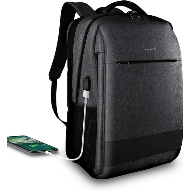 Tigernu Mochila Laptop de Viaje Se Adapta a Laptops de hasta 15,6 Pulgadas y Macbook, Repelente Al Agua, con Múltiples Compartimentos, con Puerto de Carga USB y Diseño Antirrobo