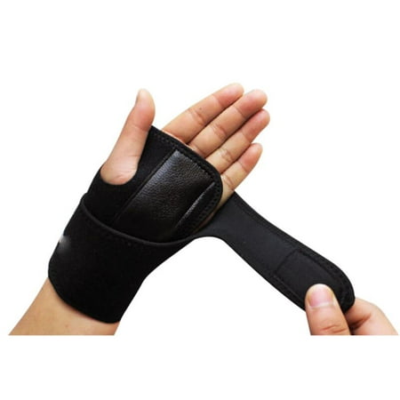 Wrist Brace - Carpal Tunnel Hand Compression Support Wrap for Men, Women, Tendinitis, Bowling, Sports Injuries Pain Relief - Removable Splint - Universal Ergonomic Fit, One Size (Left)