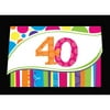 Club Pack of 48 Bright and Bold 40th Birthday Party Paper Invitations