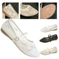 thumbnail image 3 of CHICVOMEY Lace Mesh Mary Jane Shoes for Women Casual & Work Walking Mary Jane Flats Ballet Flats with Buckle Fashion Ballet Flats for Women, 3 of 6