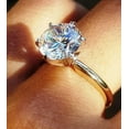 thumbnail image 2 of 3Ct Lab Created Diamond Round Cut Solitaire Engagement Ring 14K Yellow Gold Plated, 2 of 5