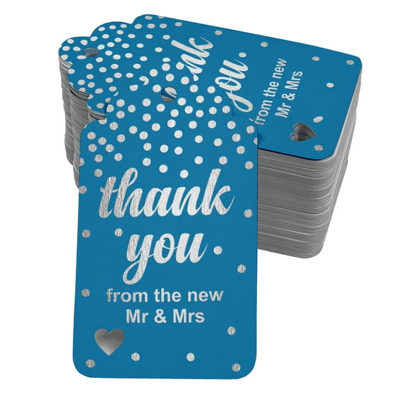 Inkdotpot Pack Of 100 Real Silver Foil Paper Tags ThankYou From The New Wedding Favor Hang Tags
