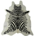 thumbnail image 1 of Black & White Stenciled Zebra Brazilian Cowhide Rug, 1 of 1